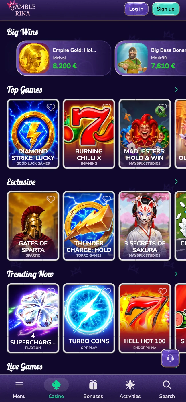 The Gamblerina Casino App